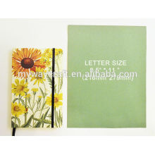 Daisy Flowers Ruled Notebook Diary Journal Hard Cover Medium bungee closure